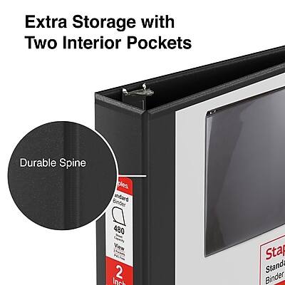 Extra Storage with Two Interior Pockets

Durable Spine

Standard Binder

480 View

2 Inch

Standa Binder