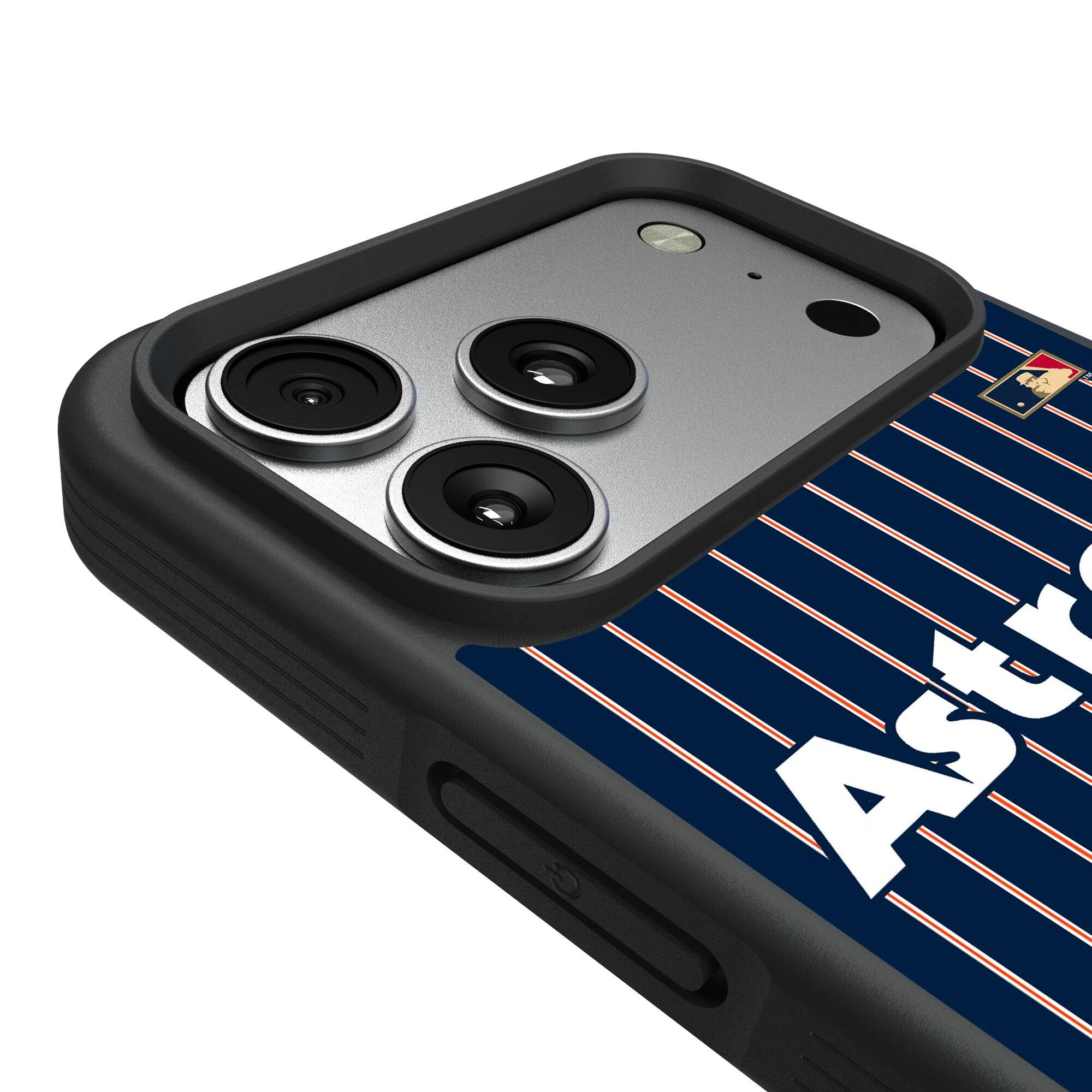 Alt View 2. Keyscaper - Houston Astros Bump Case with 8.2ft Drop Protection - 16 Plus - Multicolor.