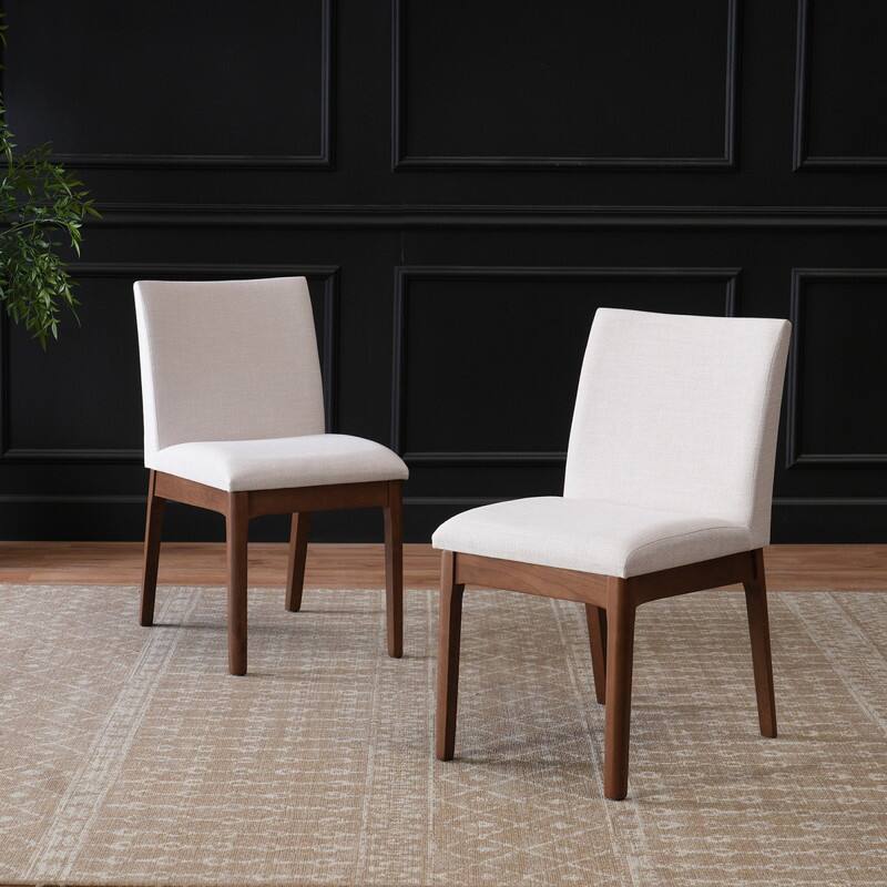 Alt View 1. HTUTWOO - Set of 2 Contemporary Dining Chairs, Upholstered Seat & Backrest, Easy to Use for Dining Room, Kitchen,Family - Beige.
