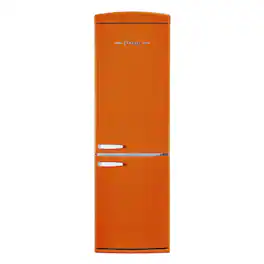 Unique Appliances - 24 in. Wide Classic Retro 23.8 in 11.7 cu. ft. Frost Free Retro Bottom Freezer Refrigerator ENERGY STAR - Orange Creamsicle