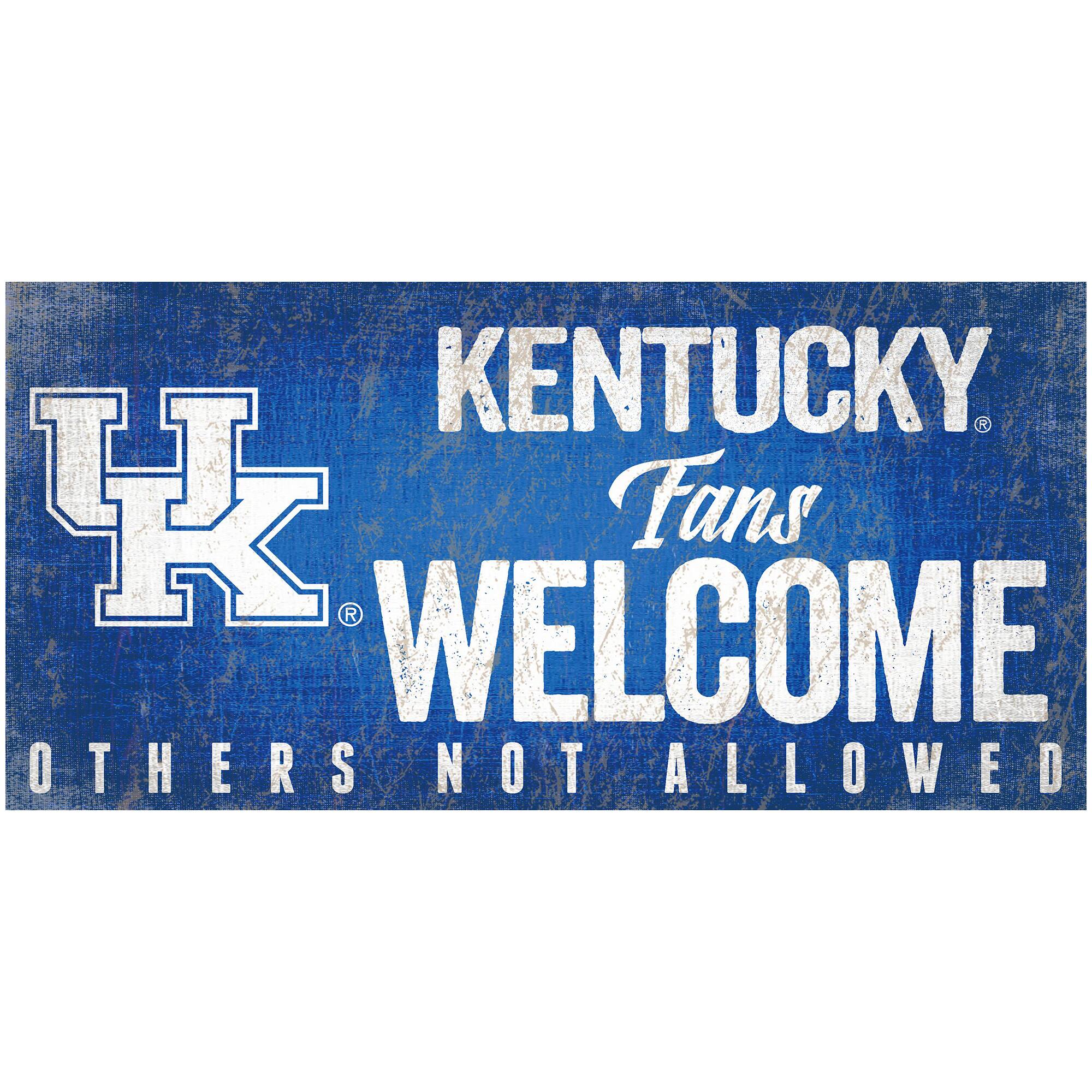 Kentucky Wildcats 6" x 12" Fans Welcome Sign