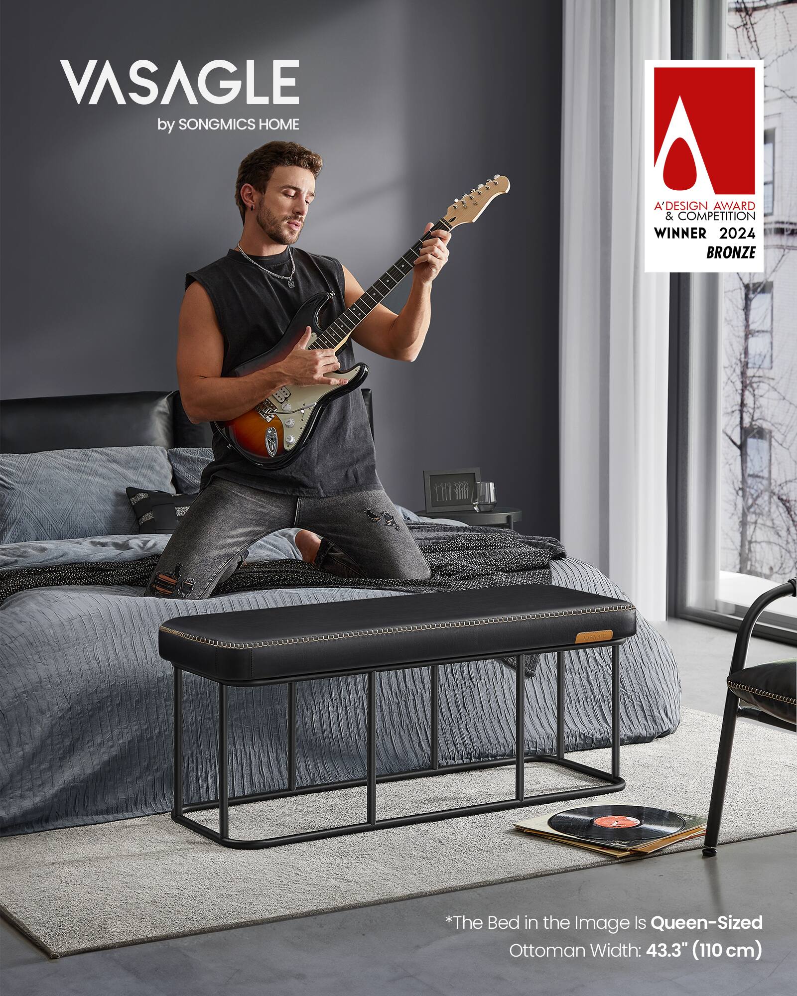 VASAGLE by SONGMICS HOME

A'DESIGN AWARD & COMPETITION WINNER 2024 BRONZE

*The Bed in the Image Is Queen-Sized Ottoman Width: 43.3" (110 cm)