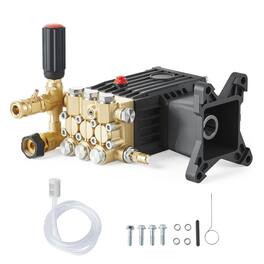 VEVOR - Pressure Washer Pump, 1" Shaft Horizontal Triplex Plunger, 3600 PSI, 3.7 GPM, Replacement Power Washer Pumps Kit - Black