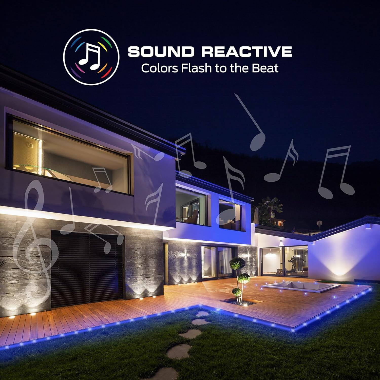 SOUND REACTIVE  
Colors Flash to the Beat