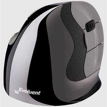 Evoluent - Vertical Ergonomic Mouse D Medium Wireless for PC - Wireless - Black