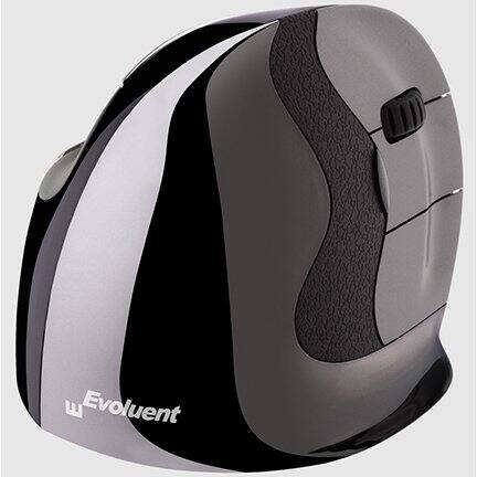Front. Evoluent - Vertical Ergonomic Mouse D Medium Wireless for PC - Black.