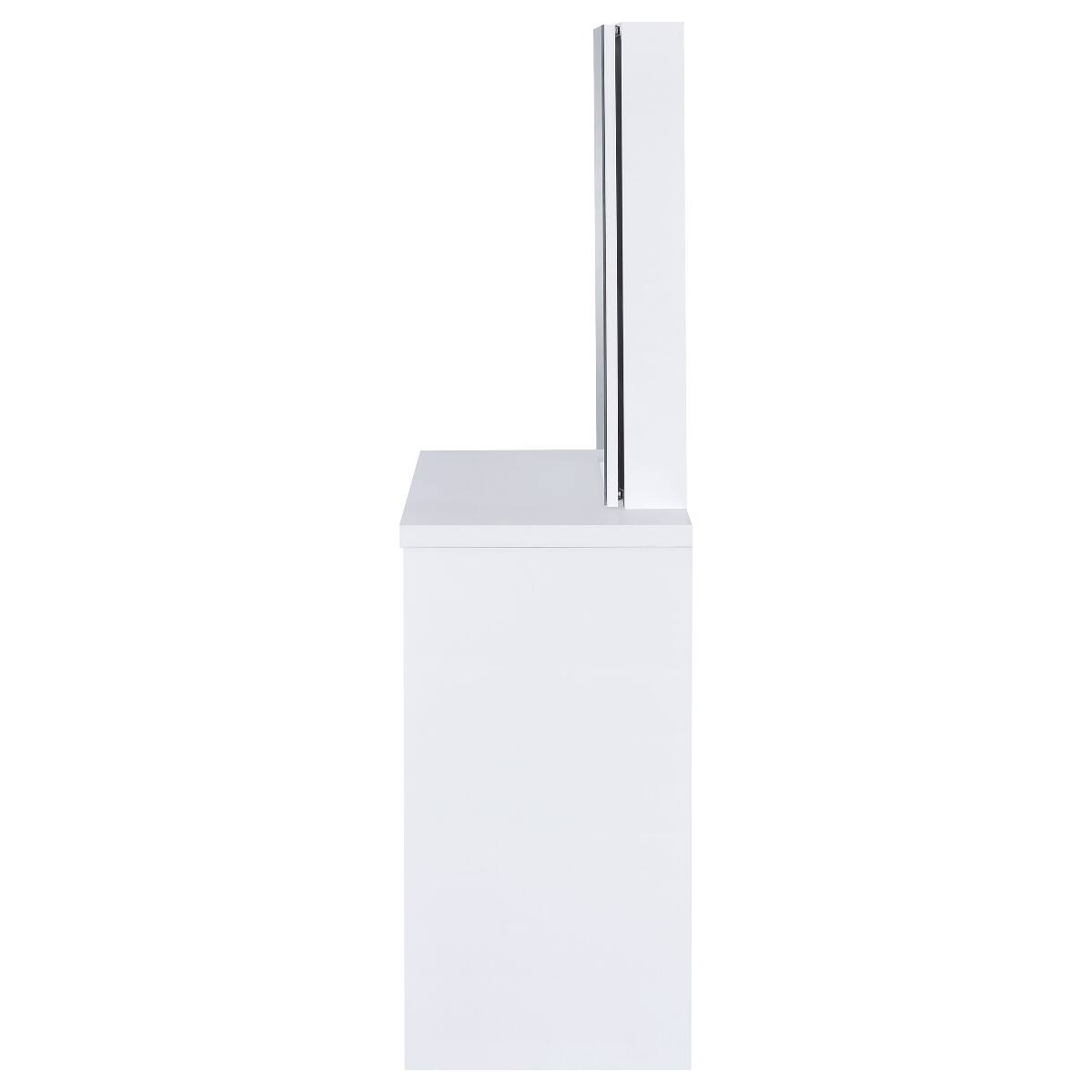Alt View 1. Loheer - Loheer White Makeup Vanity Set with Mirror and Stool - White.