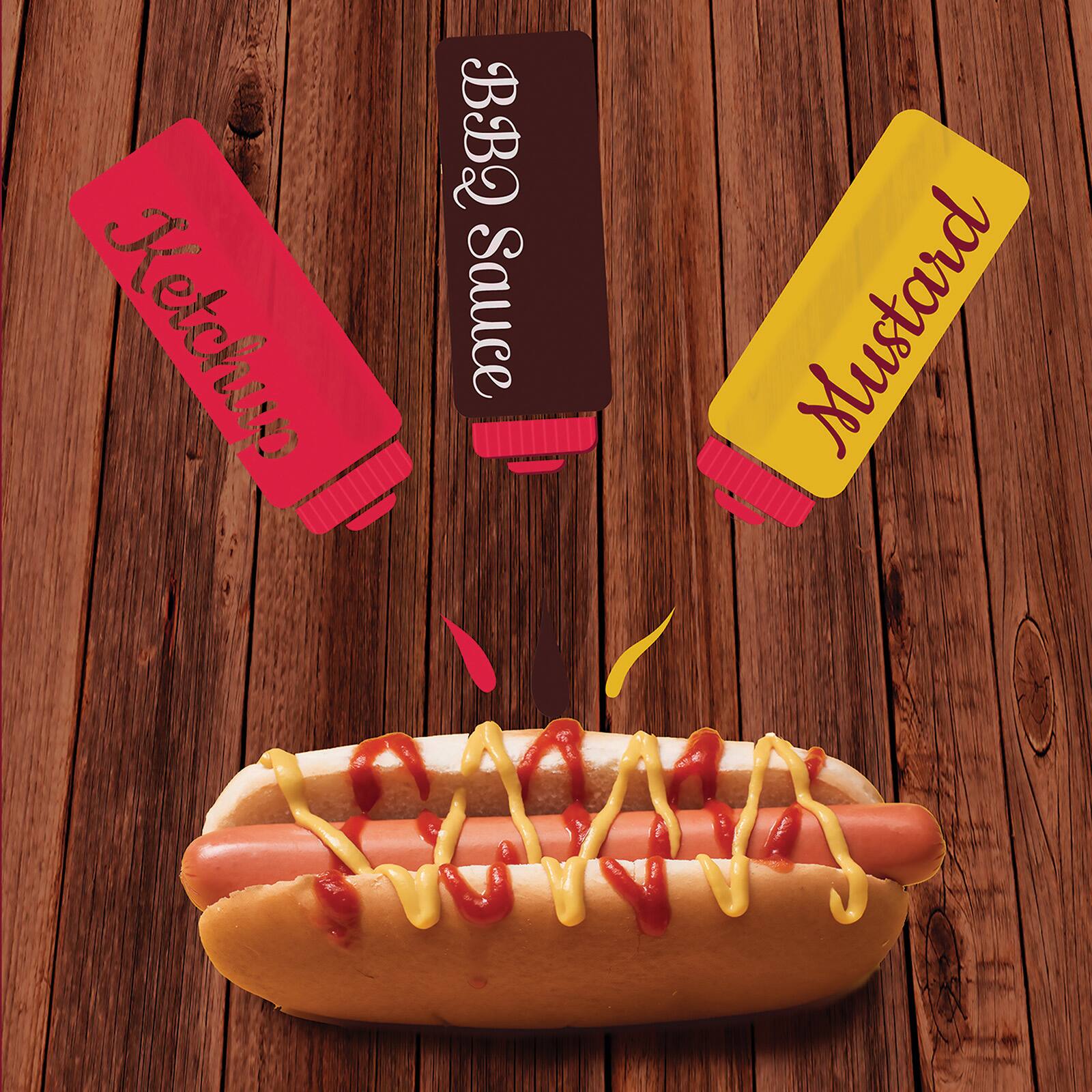 Ketchup, BBQ Sauce, Mustard