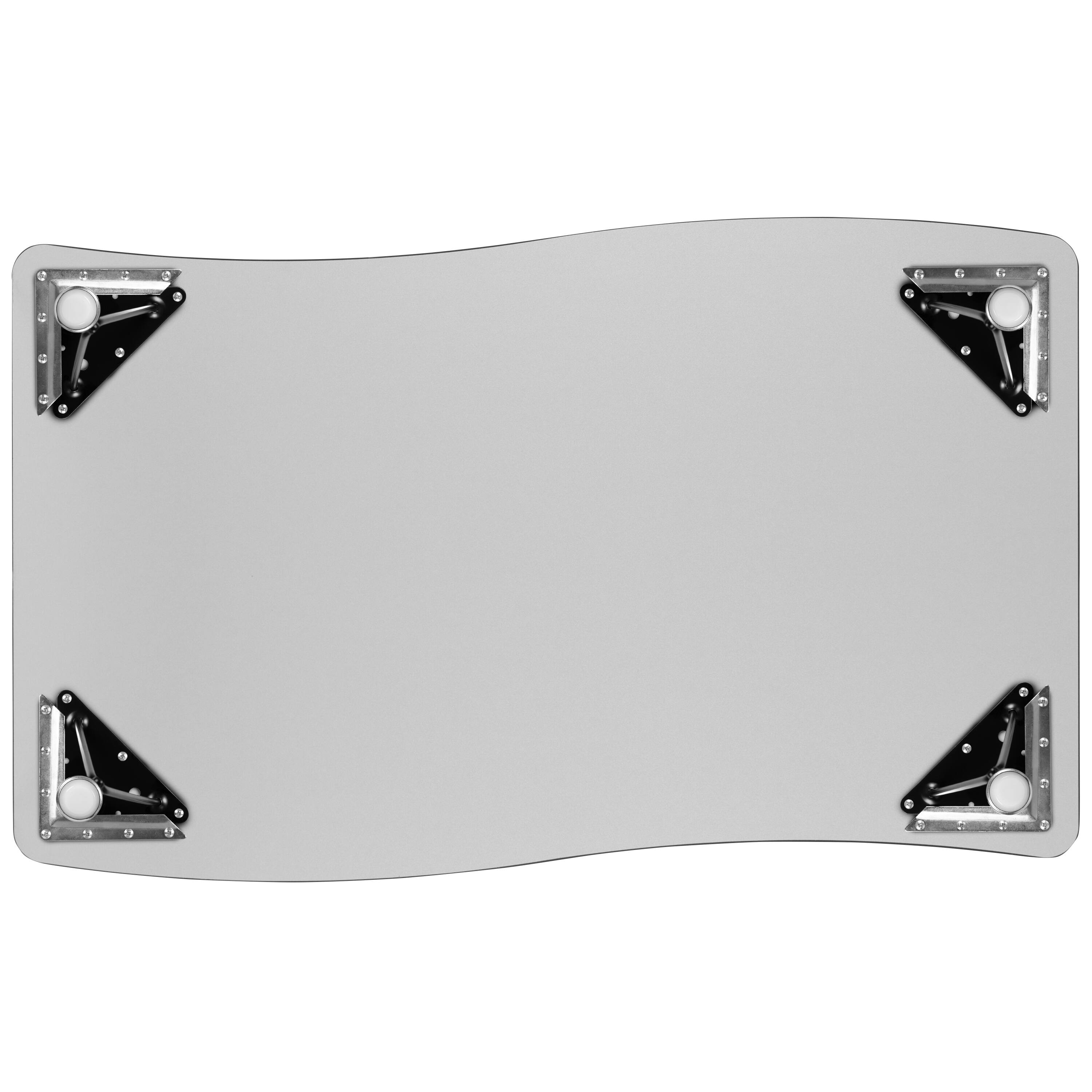 Alt View 7. Emma + Oliver - 28"W x 47.5"L Rectangle Wave Flexible Collaborative Kids Adjustable Activity Table - Oak.