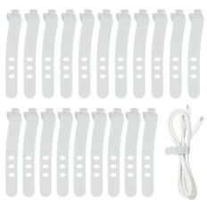 Front. Unique Bargains - 20pcs Silicone Cable Ties, 3-Hole Reusable Rubber Cord Tie, Adjustable, Locking Buckle, Multi Purpose Strap.