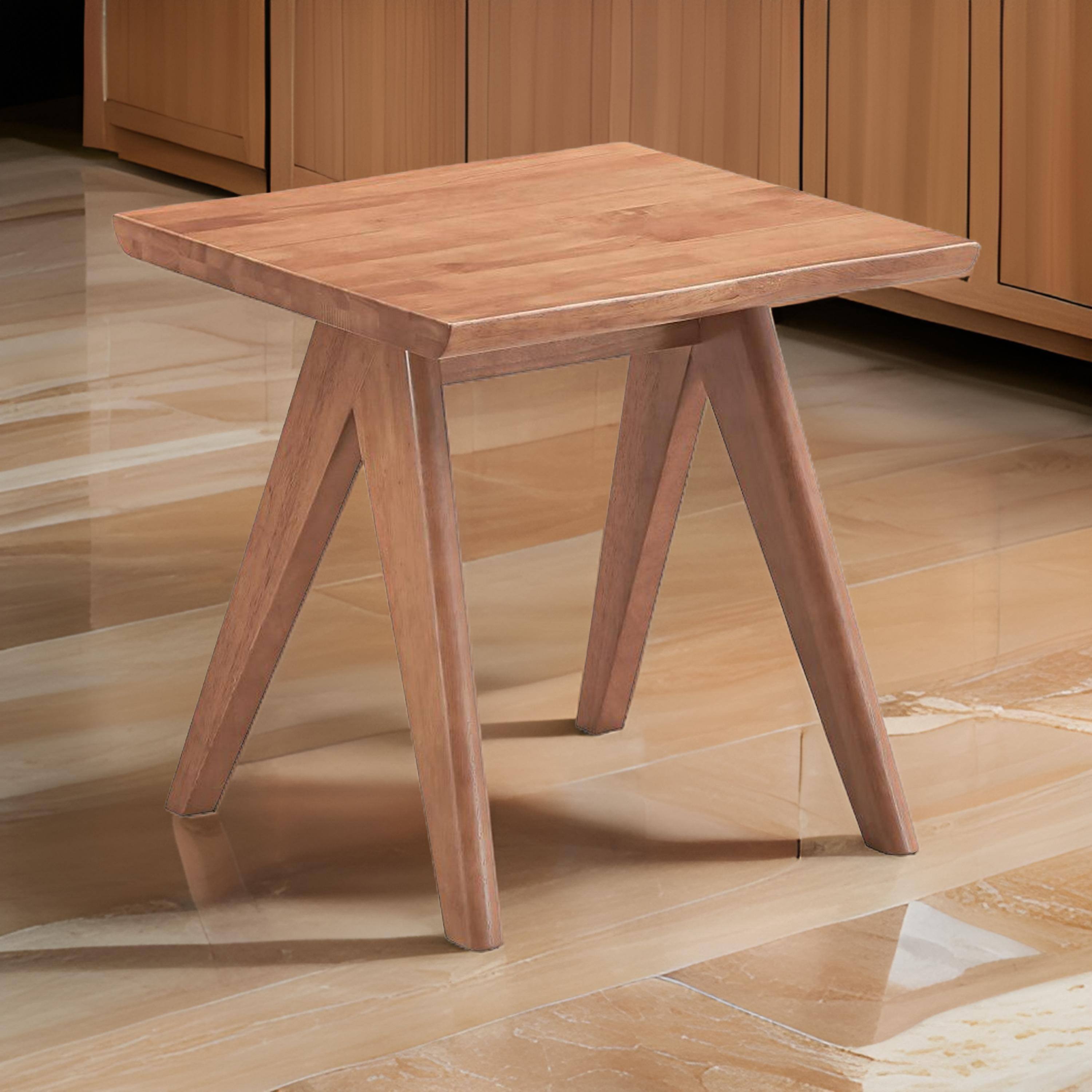 Alt View 5. Manhattan Lane - Tina 22 Inch Side End Accent Table, Angled Legs, Natural Wood Brown Finish - Brown.