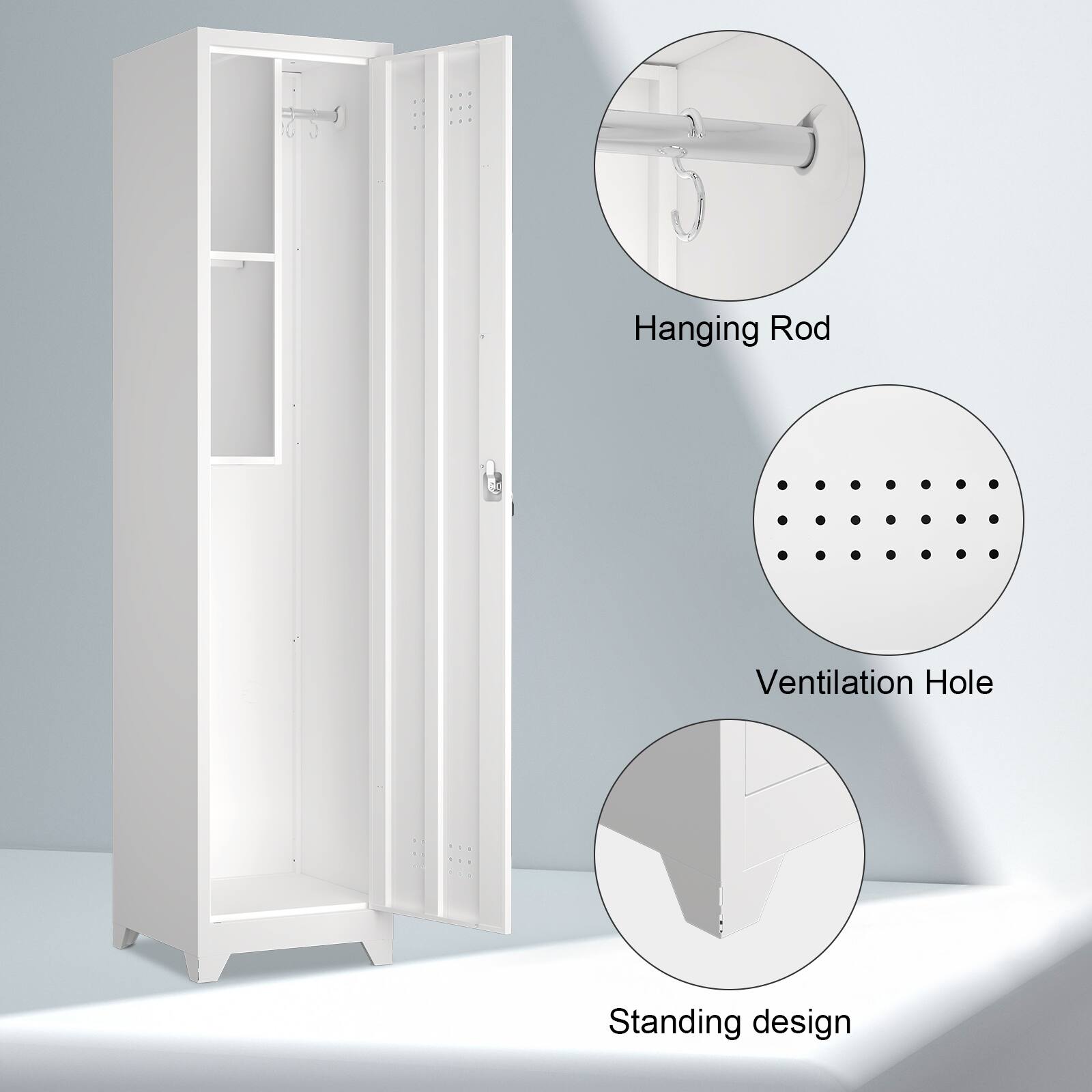 Hanging Rod  
Ventilation Hole  
Standing design