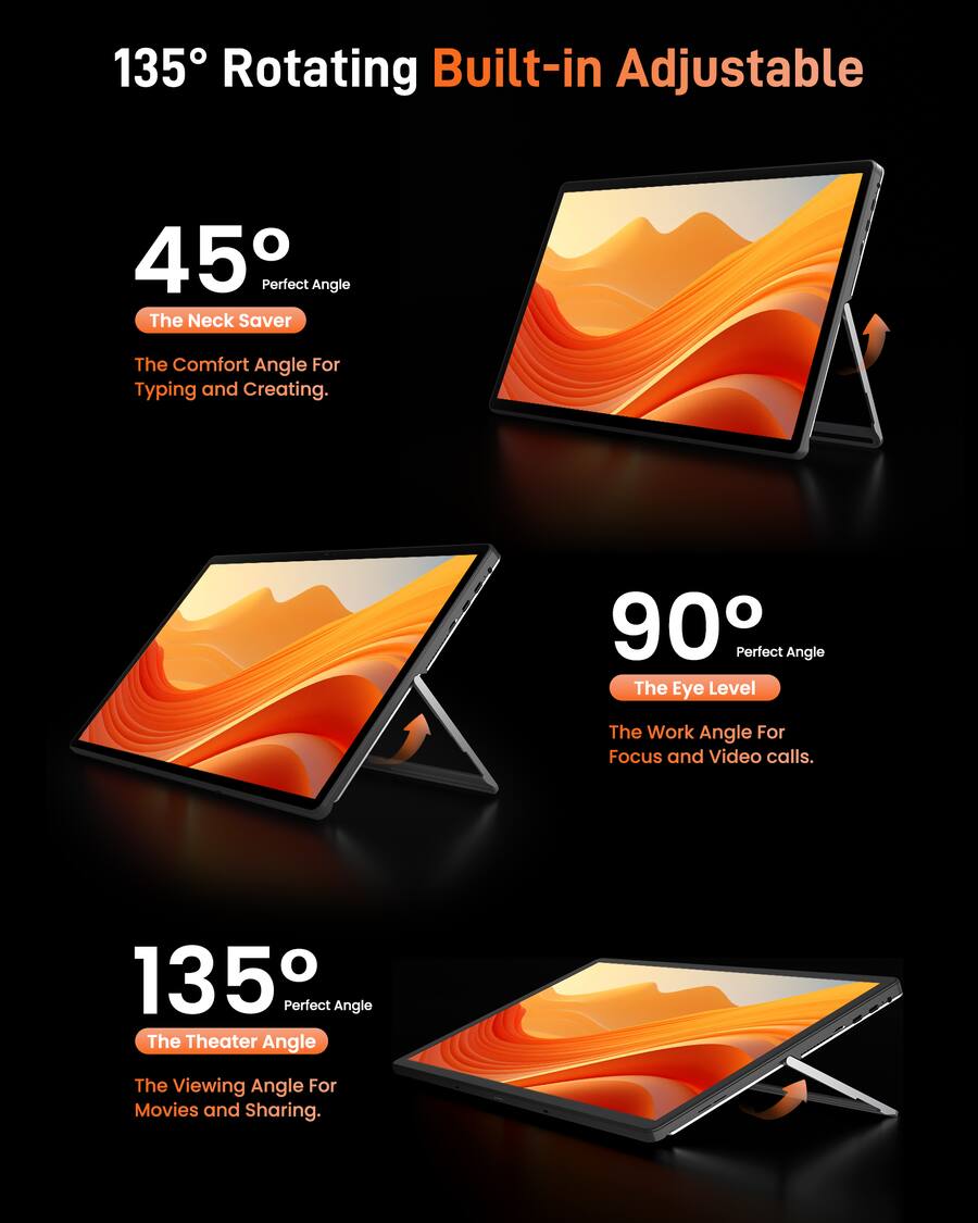 Jumper 2 in 1 Laptop Tablet, 15.4 inch Computer IPS FHD Touchscreen, 4 ...