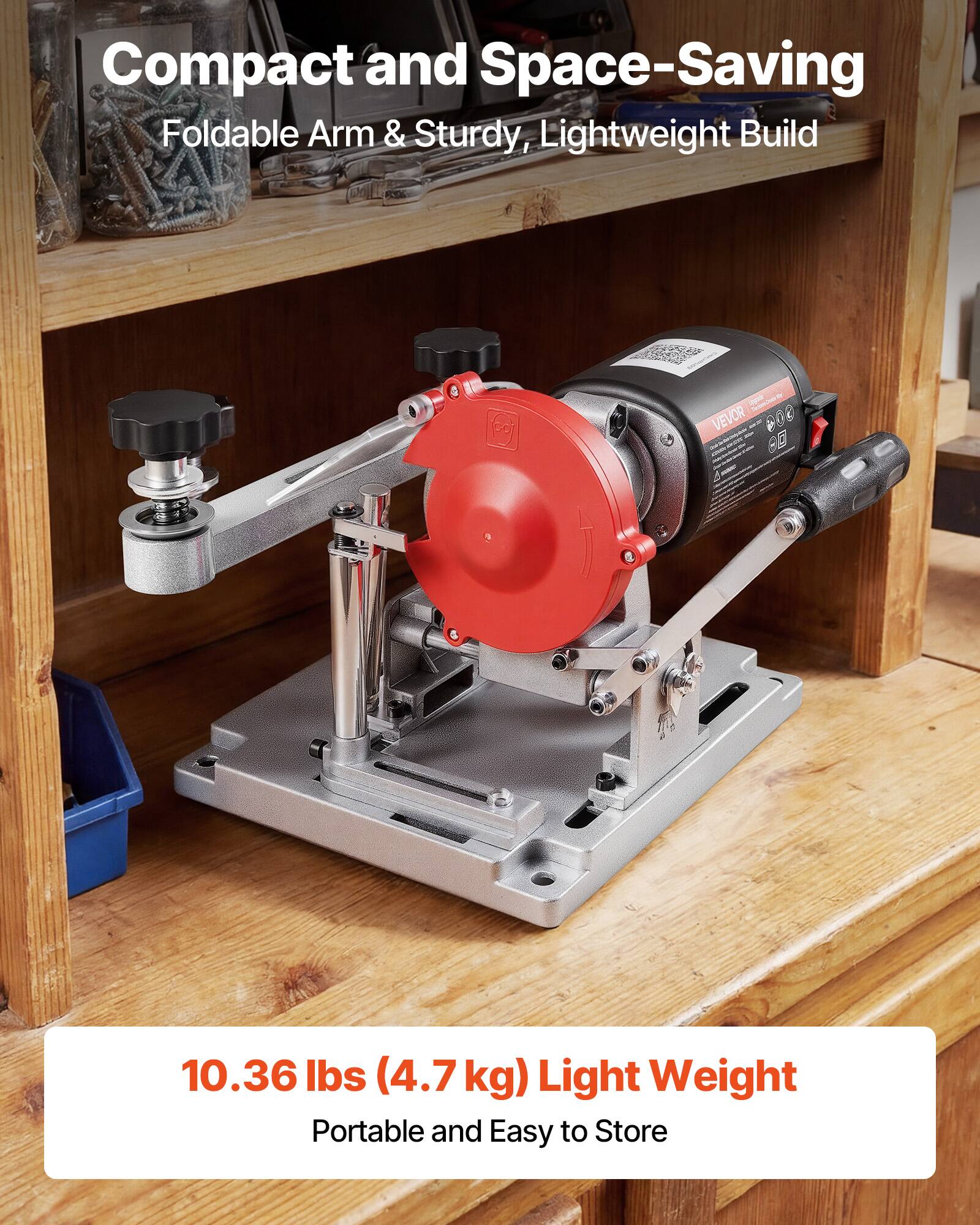 Compact and Space-Saving  
Foldable Arm & Sturdy, Lightweight Build  

UNA VEVOR 304 A 80  

10.36 lbs (4.7 kg) Light Weight  
Portable and Easy to Store