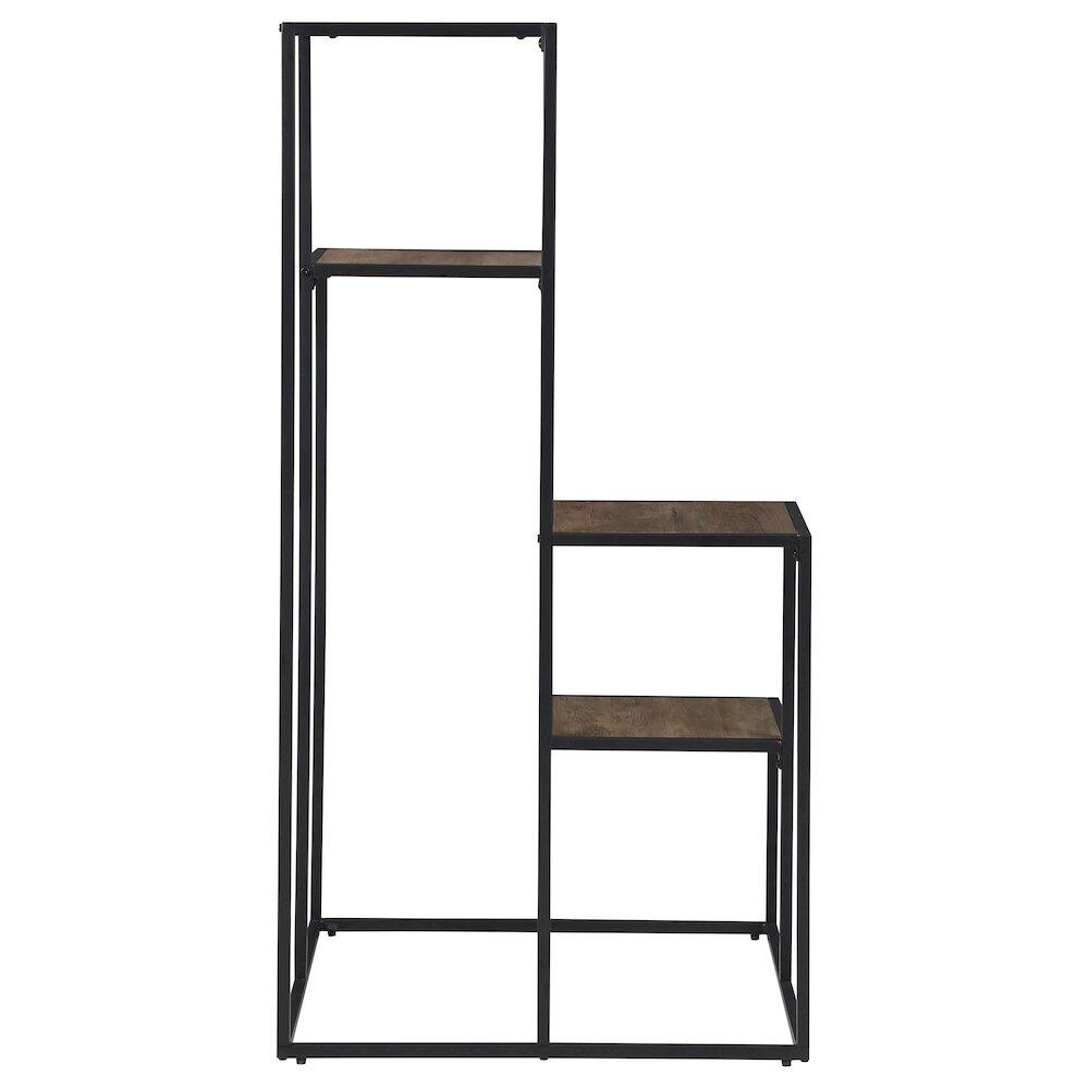 Alt View 5. Coaster Co. of America - Rito 4-tier Multi-Display Shelf Rustic Brown and Black - Black.