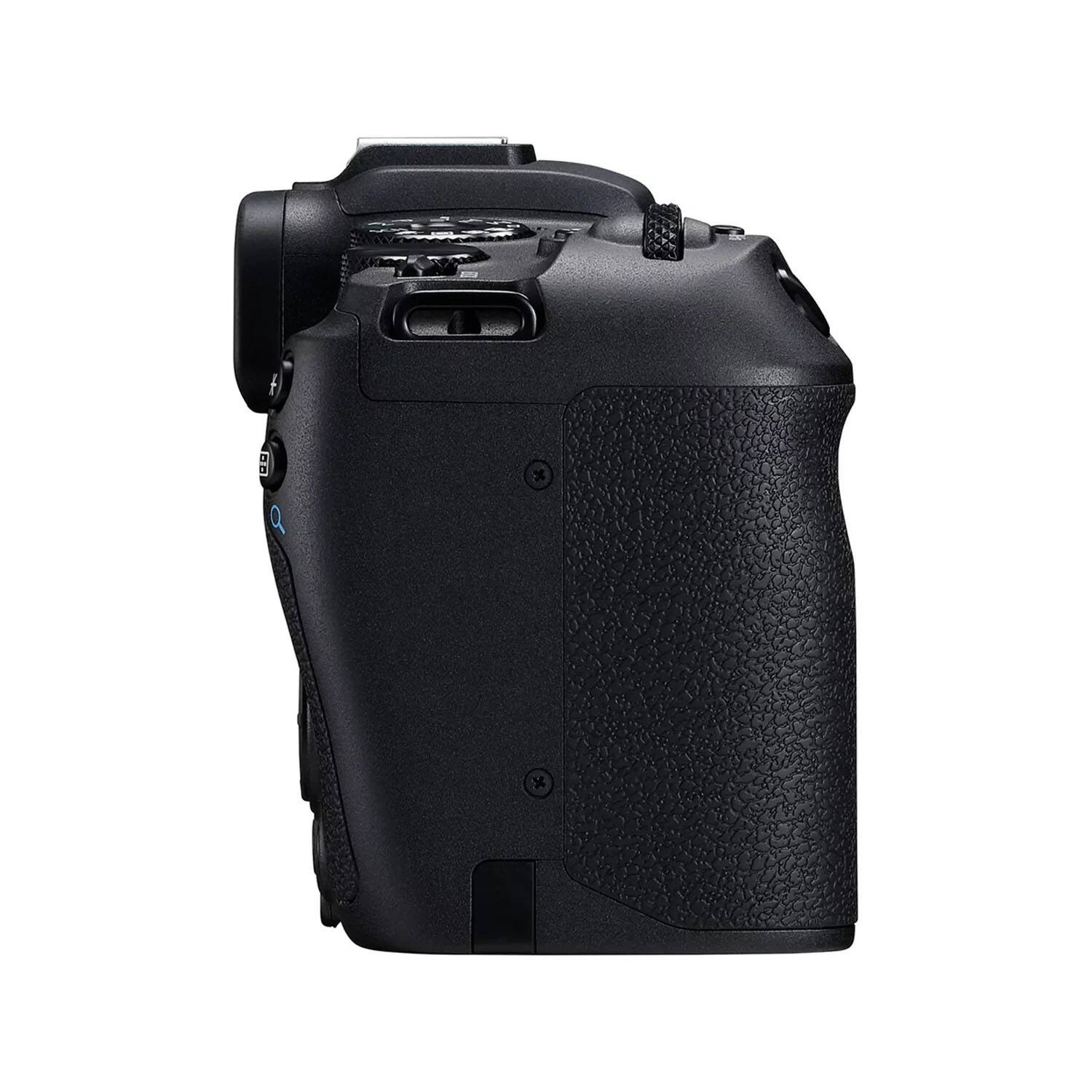 Alt View 1. Canon - Canon EOS RP Camera Bundle with RF 24-105mm F4L Lens, Extra Battery, 64GB Card & Case - Black.