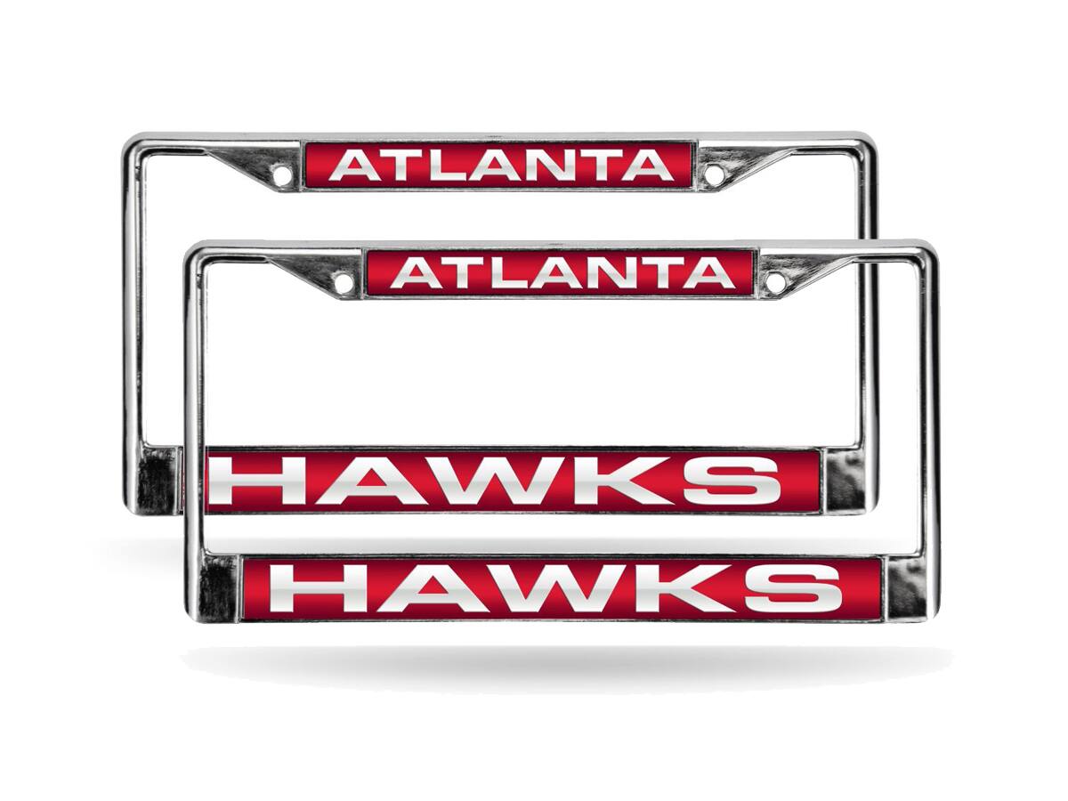 Atlanta Hawks NBA Chrome Metal (Set of 2) Laser Cut License Plate Frames