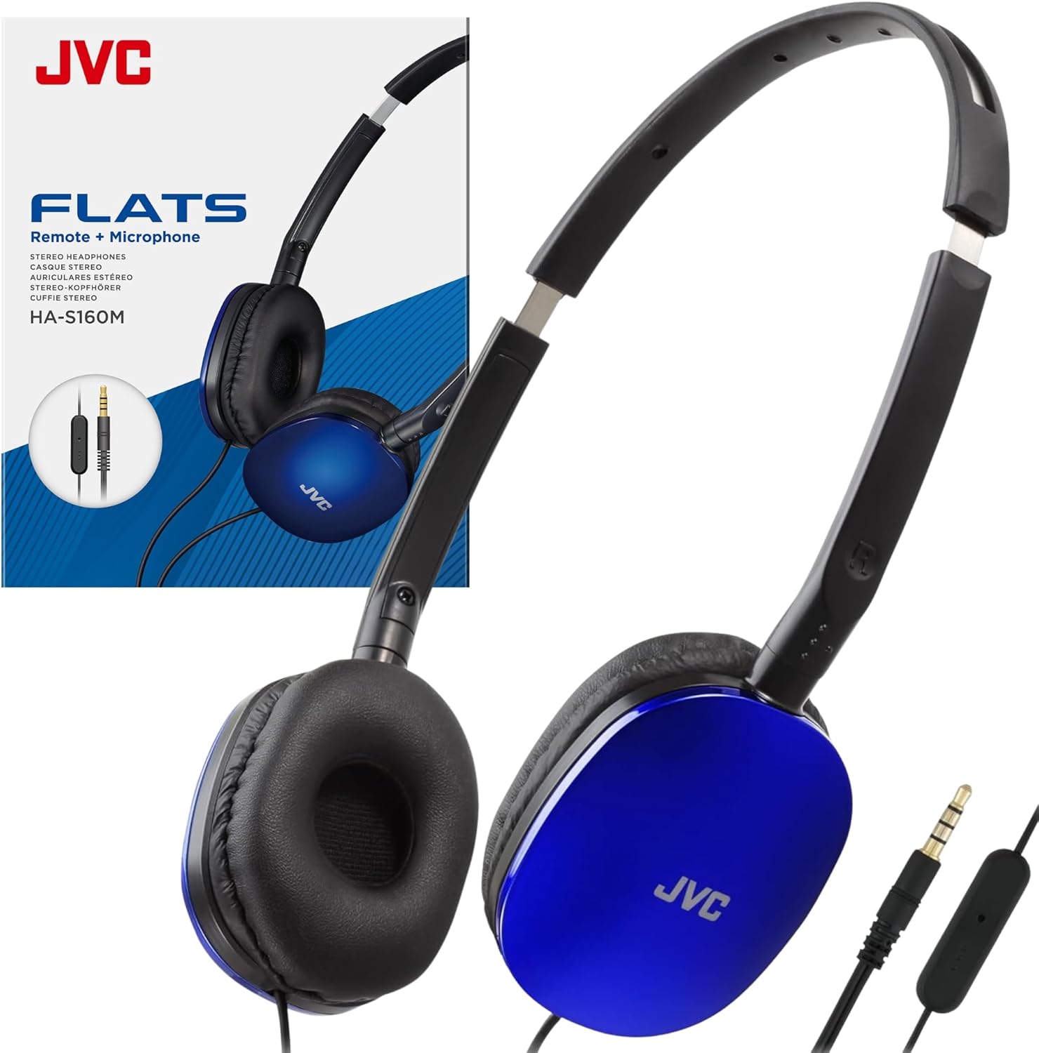 JVC FLATS  
Remote + Microphone  
STEREO HEADPHONES  
CASQUE STEREO  
CABEZA ESTEREO  
STEREO-KOPFHÖRER  
CUFFIE STEREO  
HA-S160M