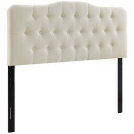 Annabel Upholstered Fabric Queen Headboard by Modway - White