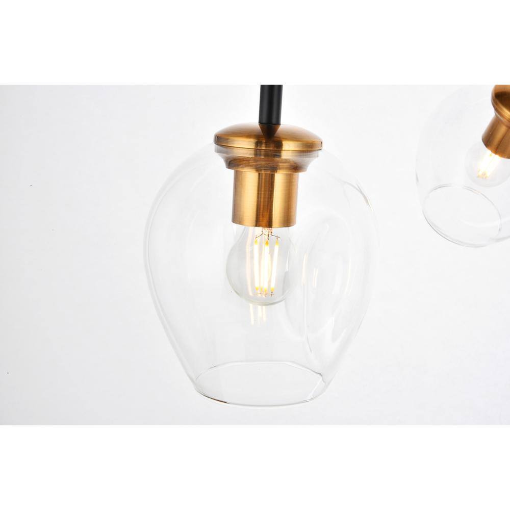 Alt View 4. Urban Classic - Cavoli 5 light in Light Antique Brass and Flat Black Pendant - Light Antique Brass And Flat Black.