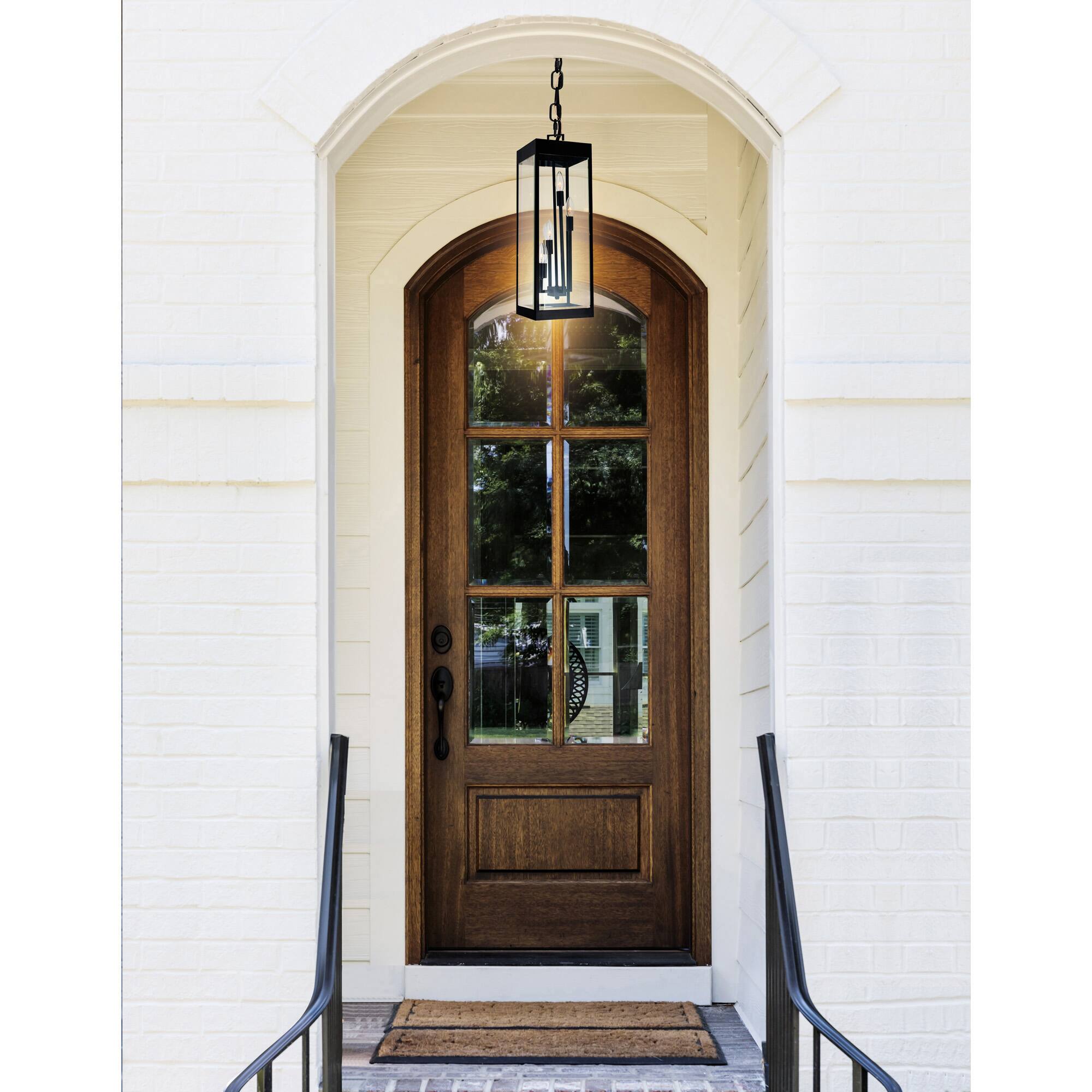 Alt View 3. CWI Lighting - Windsor 4 Light Black Outdoor Ceiling Light - Black.