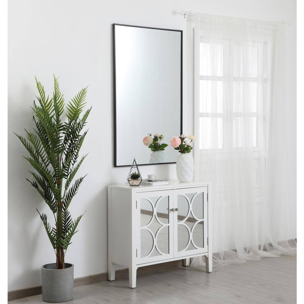 Alt View 1. Elegant Decor - Metal frame rectangle mirror 30 inch in Black - Black.