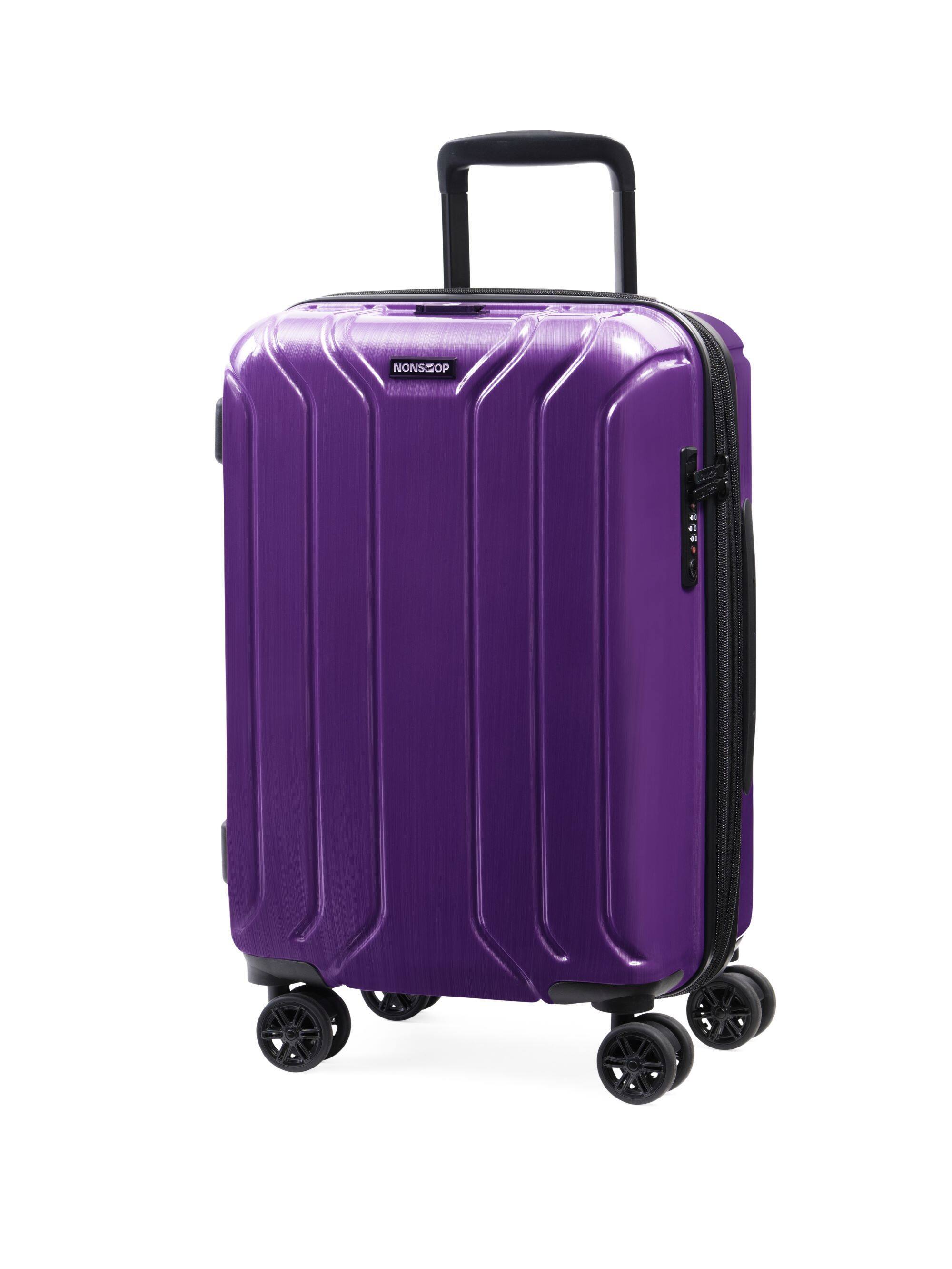 Alt View 1. Nonstop - New York Elite 3 Piece (20"/24"/28") Luggage Set With Powerbank & 3 Packing Cubes - Purple.