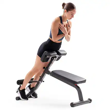 Front. Sunny Health & Fitness - Adjustable Roman Chair & Hyperextension Bench - Black.