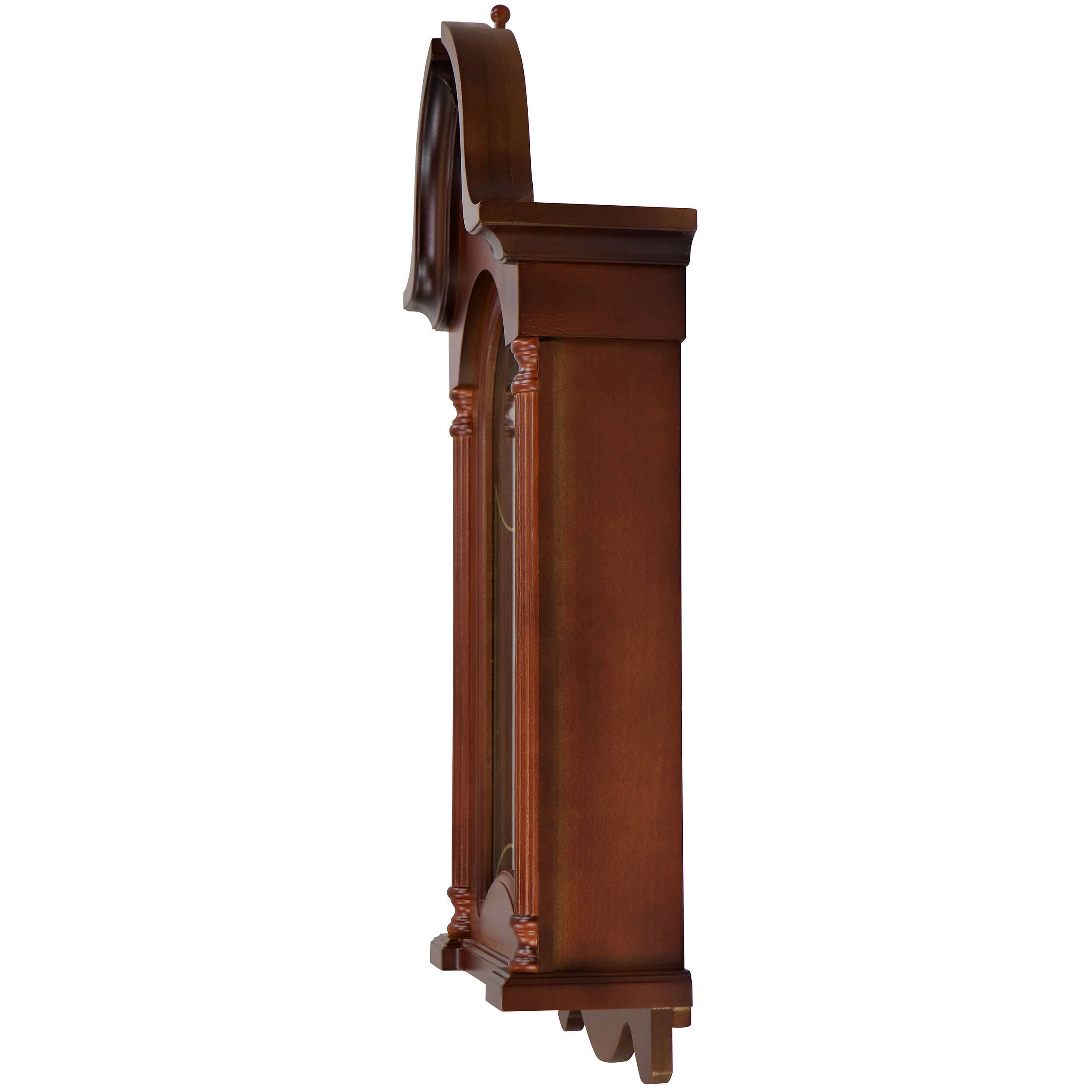 Alt View 2. Bedford Clock Collection - Bedford Clock Collection Delphine 27 Inch Mahogany Chiming Pendulum Wall Clock - Brown.