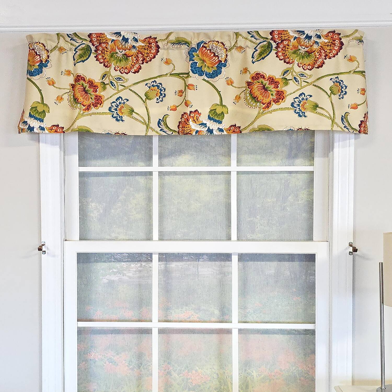 Angle. RLF Home - RLF Home 100% Cotton High Quality Moira Tailored Window Valance with 1.5" Rod Pocket 50" W X 12" L Multi - Multi.