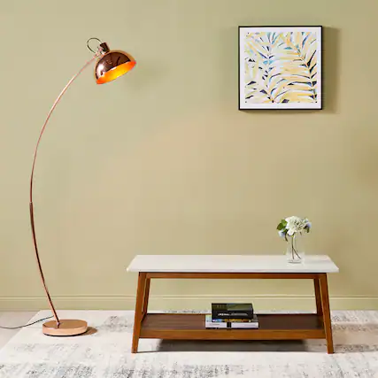 Front. Teamson Home - Teamson Home Kingston Coffee Table with Storage and Marble-Look Top, Marble/Walnut - Brown.