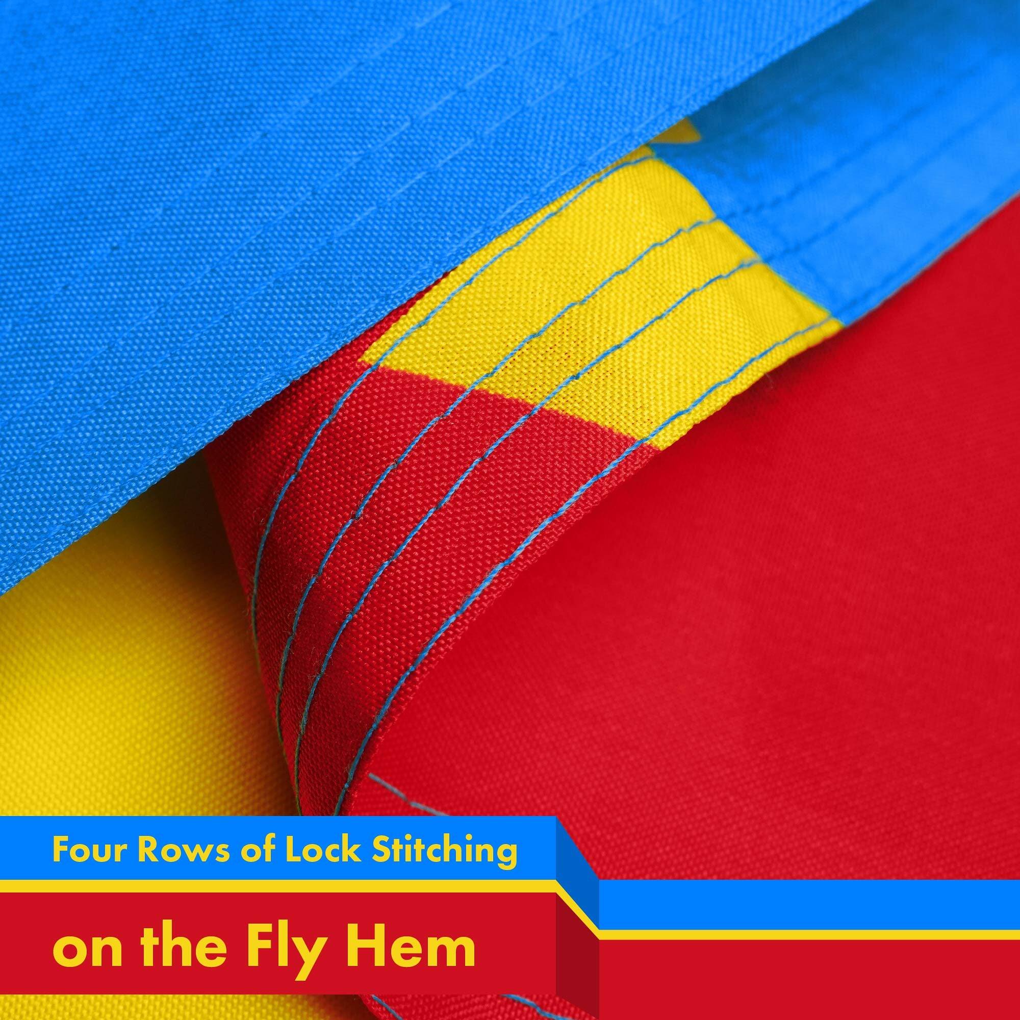 Four Rows of Lock Stitching on the Fly Hem