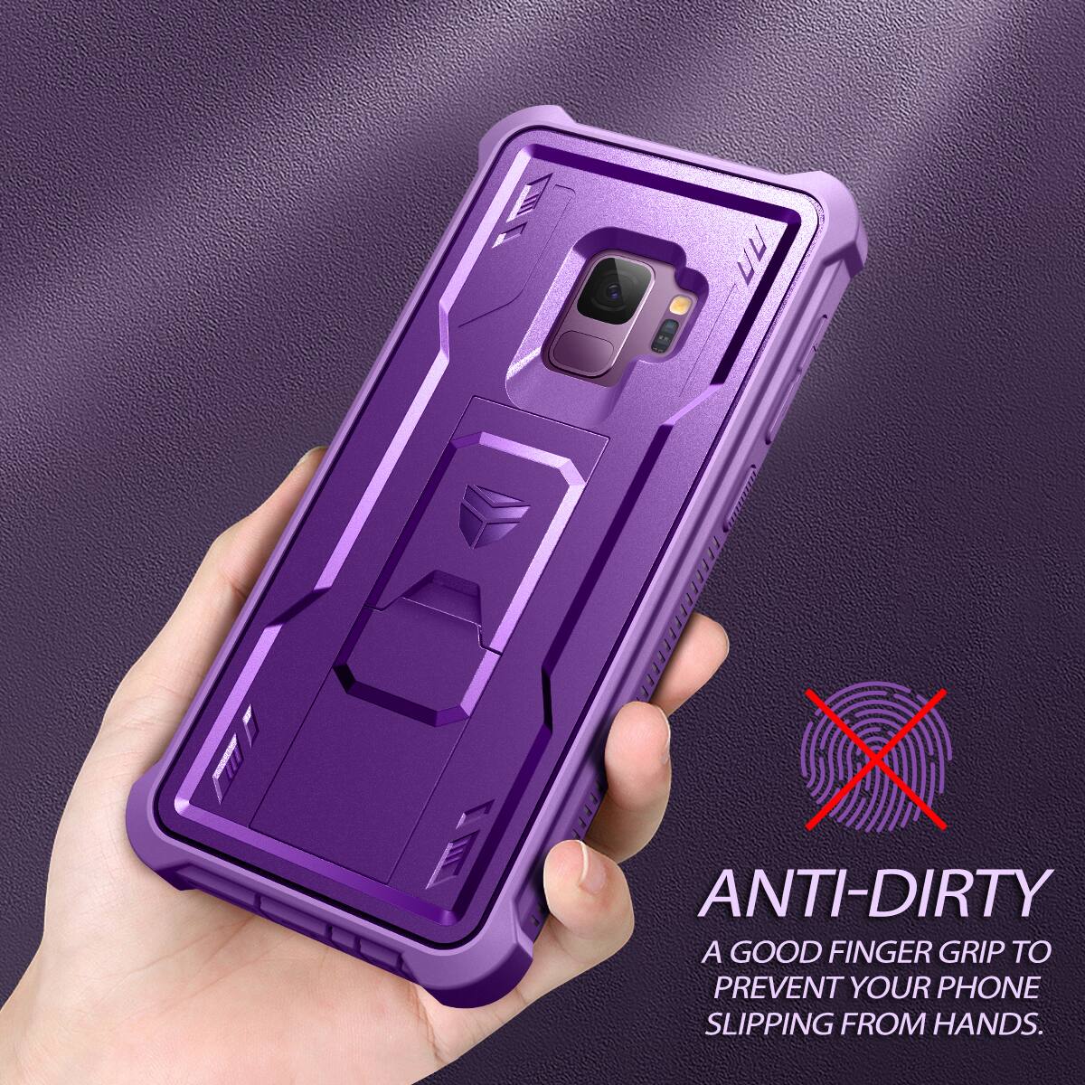 ANTI-DIRTY  
A GOOD FINGER GRIP TO PREVENT YOUR PHONE SLIPPING FROM HANDS.