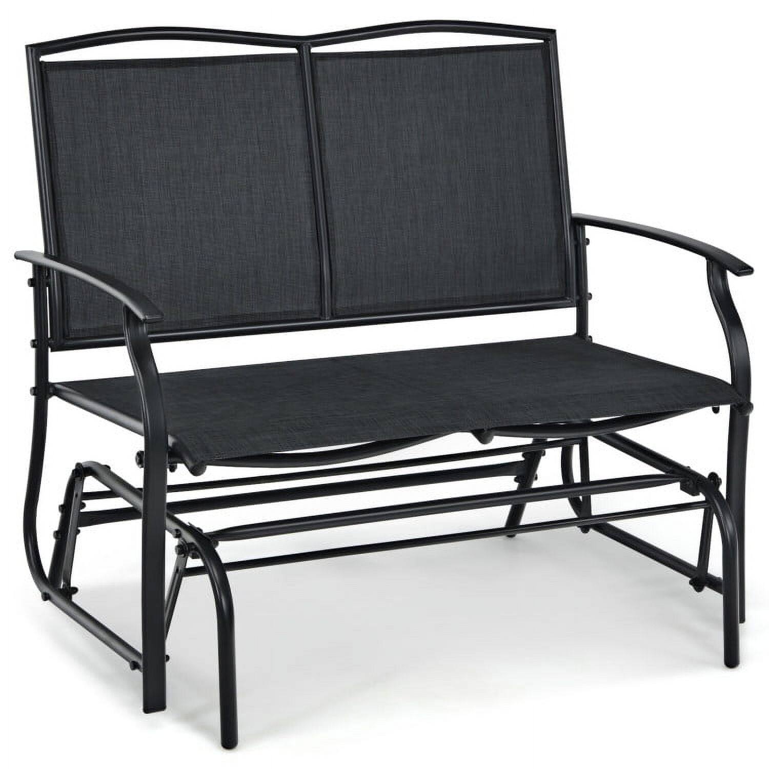 Alt View 4. Kadyn - 2 Patio Chair Outdoor Chair Outdoor Porch Garden Person Iron Rocking for Backyard and Law Lounge with Weather Resistant - Black.