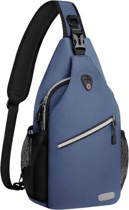 mosiso - Sling Backpack Multipurpose Crossbody Shoulder Bag Travel Hiking Daypack - Haze Blue