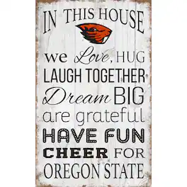 Fan Creations - Oregon State Beavers 11'' x 19'' Team In This House Sign - Multicolor