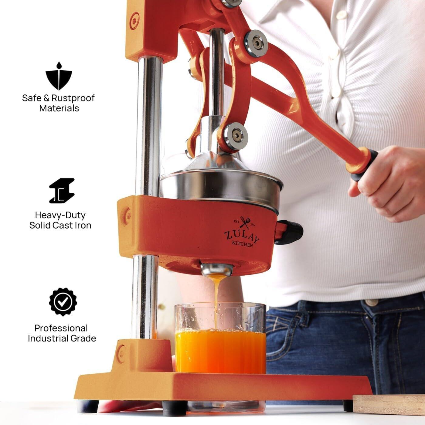 Zulay Kitchen Cast Iron Manual Citrus Press & Squeezer Juicer