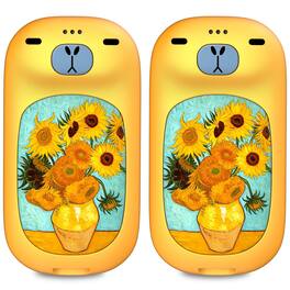 PRIMEPLUS - Rechargeable Electric Hand Warmers, 1S Heating, 6000mAh 24H, Capybara Christmas Gift Stocking Stuffers for Thanksgiving - Yellow