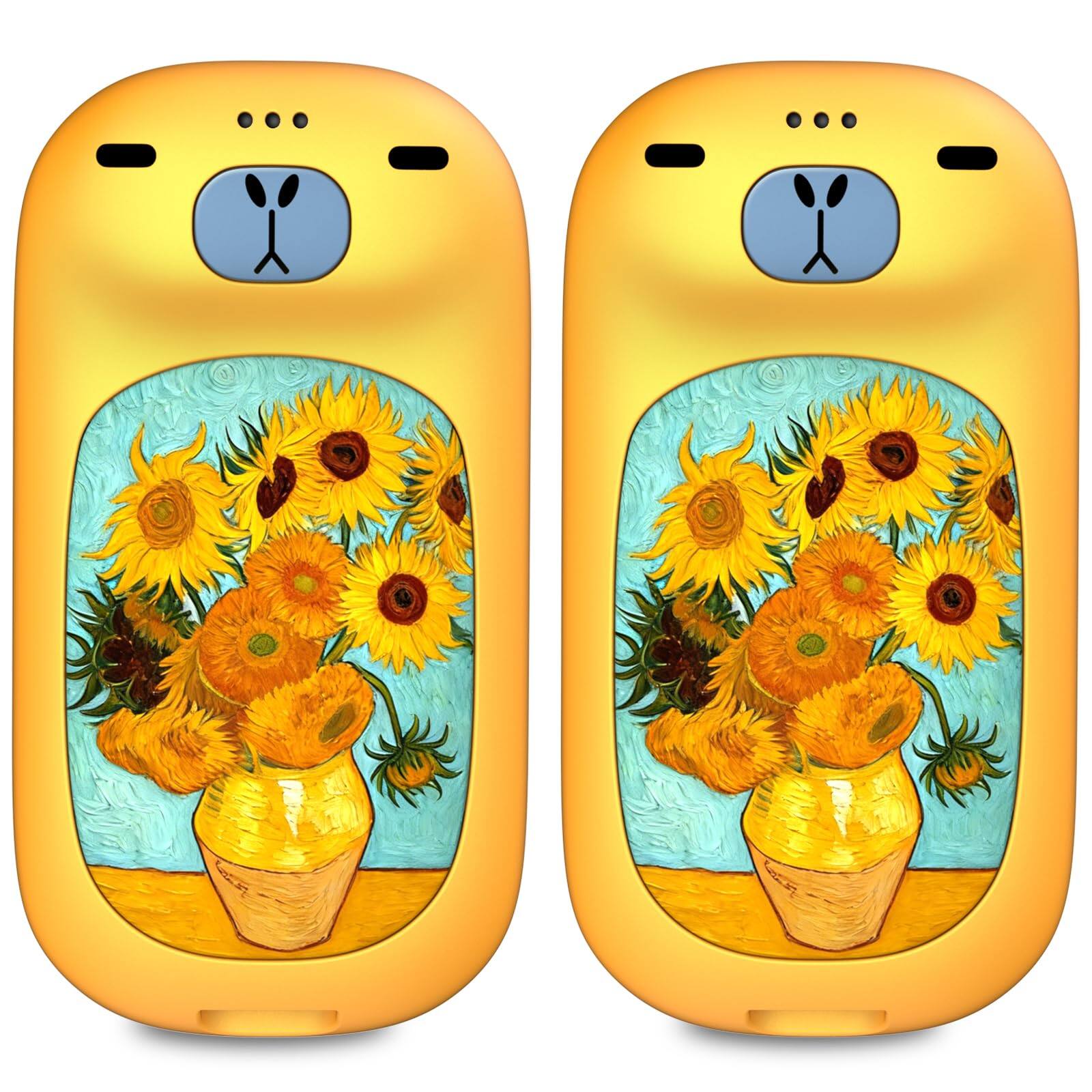 Front. PRIMEPLUS - Rechargeable Electric Hand Warmers, 1S Heating, 6000mAh 24H, Capybara Christmas Gift Stocking Stuffers for Thanksgiving - Yellow.