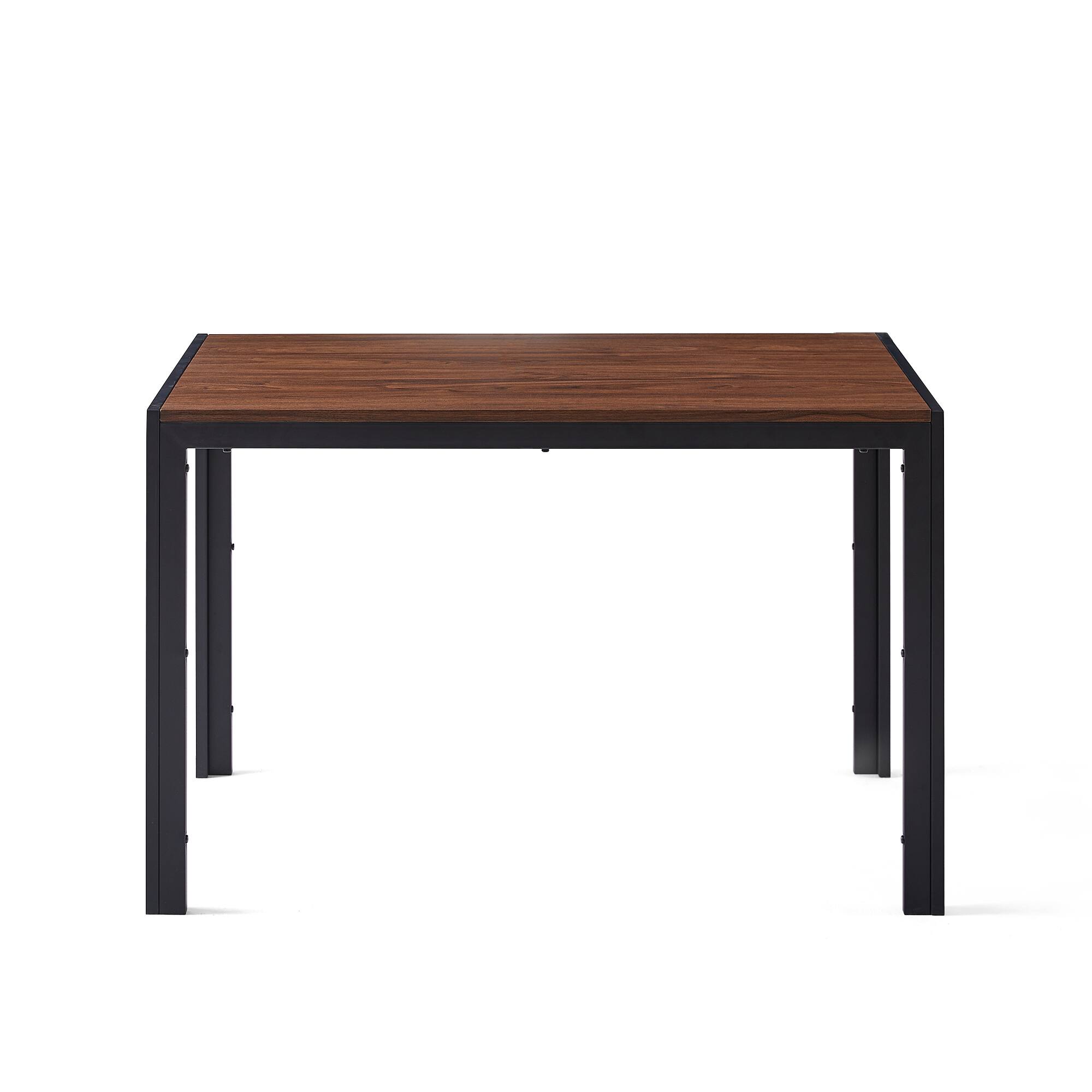 Angle. Tiramisubest - Creative Design Veneered MDF Wood Structure Rectangular Walnut Dining Table - Walnut.