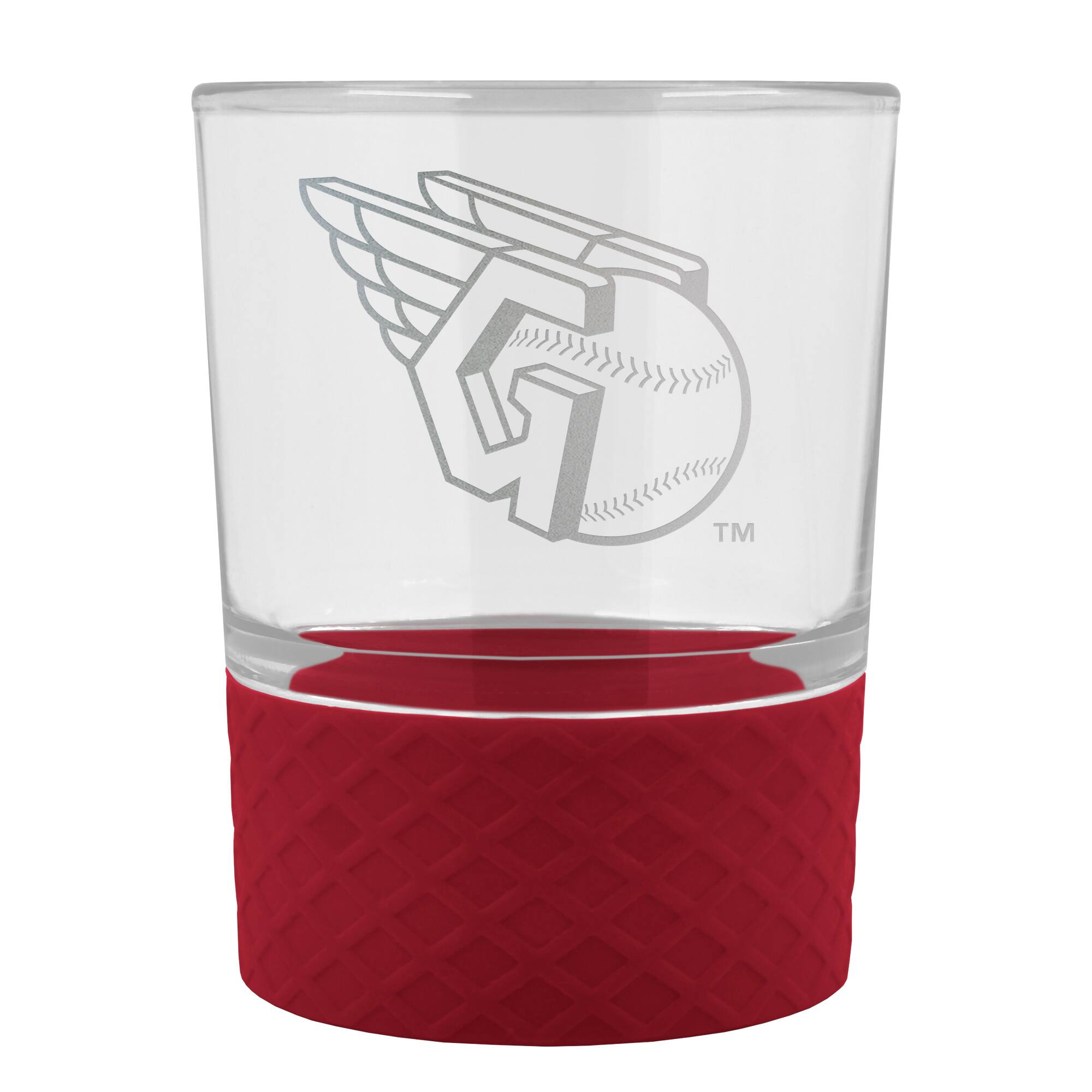 Alt View 2. Great American Products - Cleveland Indians 14oz. Commissioner Rocks Glass Two-Piece Set - Multicolor.