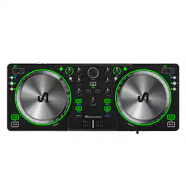 The Next Beat - by Tiesto DJ Controller, DJ Control Deck with Audio Mixer, SX1 - Black, Green
