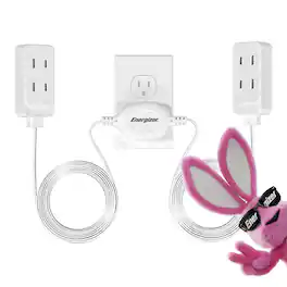 Energizer - 6 Device 12ft Extension Cord – Twin 6ft Power Strips, Multi Plug Wall Outlet Extender, Outlet Splitter Adapter - White