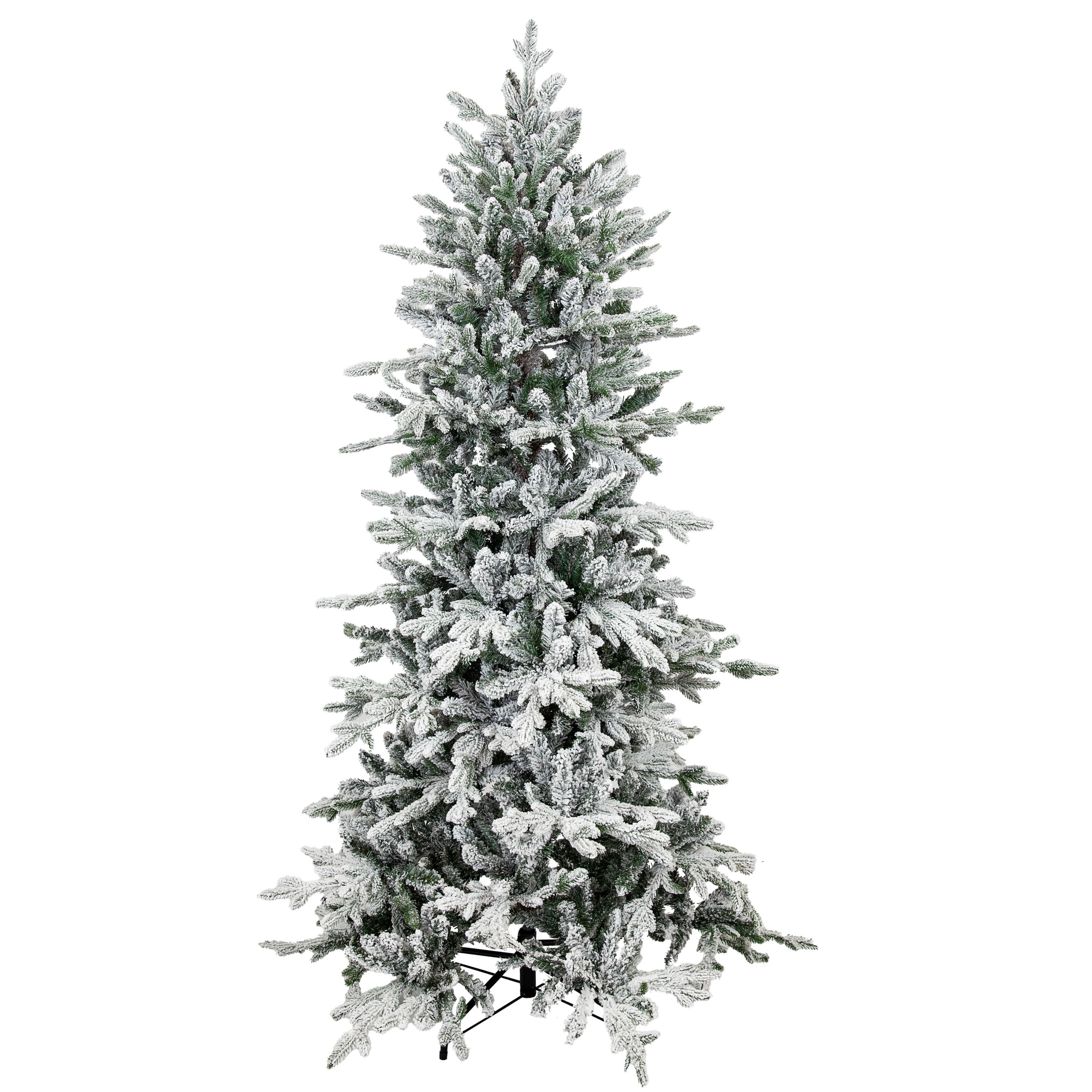 Sunnydaze - Slim and Stately Artificial Christmas Tree - 6 ft - Flocked - White