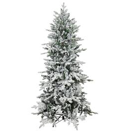 Sunnydaze - Slim and Stately Artificial Christmas Tree - 6 ft - Flocked - White