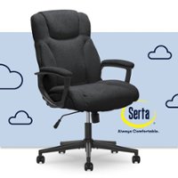 Serta - Connor Upholstered Executive High-Back Office Chair with Lumbar Support - Microfiber - Black - Front_Zoom