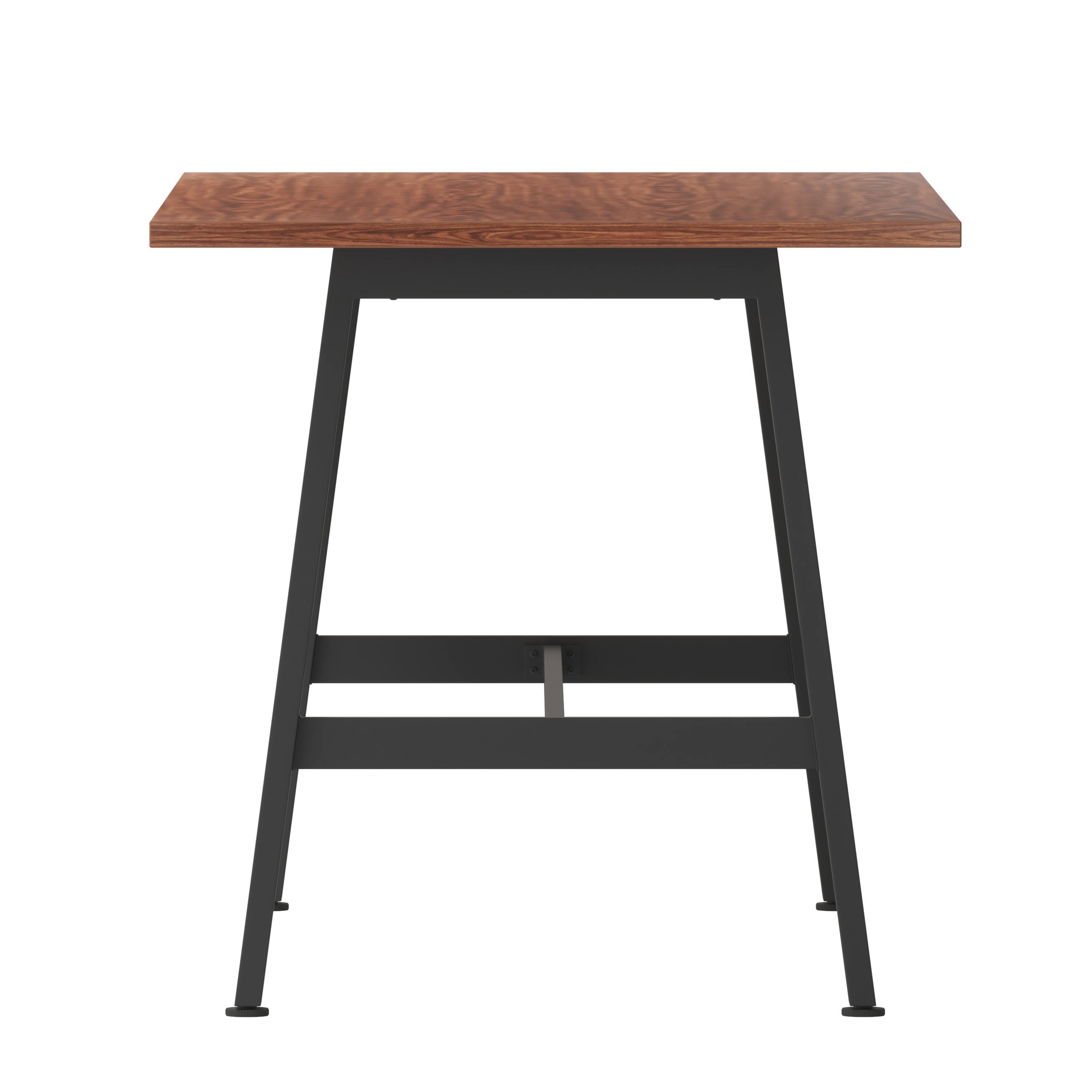 Alt View 5. Emma + Oliver - Remy 60x30 Dining or Gaming Table with Double Sided Laminate Table Top and Heavy Duty A-Frame Steel Base - Walnut.