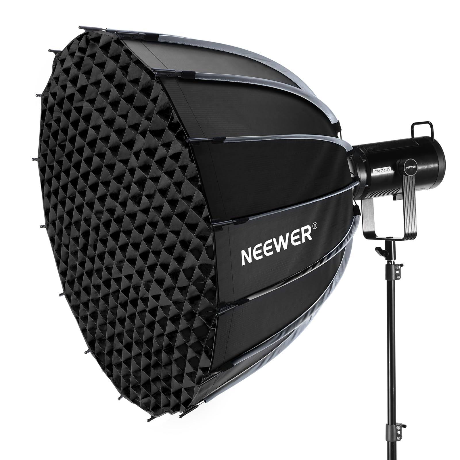 Neewer - 35" Parabolic Softbox Kit with Bowens Mount - Includes Diffusers for Aputure & Godox LED Lights