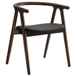 Henry Vegan Leather and Wood Dining Chair by Modway - Black