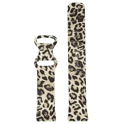 Front. StrapsCo - Graphic Active Band Silicone Rubber Watch Strap For Fitbit Versa 4 (Short-Medium) - Leopard.